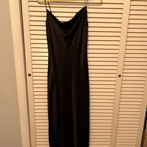 Victoria’s Secret small black cowl neck satin silk slip dress